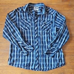 Mountain Khakis Blue Plaid Casual Button Down Shirt